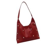 NVOQILIN Hoboes Borse Per Le Donne Ragazze Borsa A Tracolla In Pelle Elegante Mezzaluna Borse A Tracolla Punk Rivetti Frizioni Toted Borse Hoboes Toted Borse Per Le Donne, Rosso, One Size