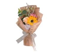 NVOQILIN Mazzi di girasoli artificiali petali di sapone bouquet di fiori decorazione della stanza per cerimonia di laurea festa della mamma regalo petali di sapone profumati