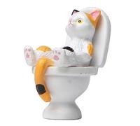 NVOQILIN MEILVMEIJI Gatto sul WC Action Figure in resina Decorazioni per la casa Accessori per il paesaggio Ornamento da giardino Modello da tavolo