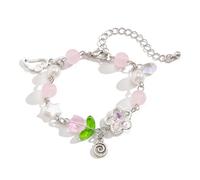 NVOQILIN Moda Handmade Floreale Nappe Fiore Perline Handchain Lunghezza Regolabile Braccialetto Gioielli Per Le Donne Nappe Fiore, Misura unica, come descritto