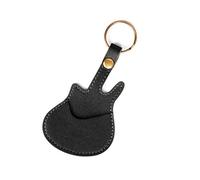 NVOQILIN Organizer per plettro alla moda a forma di chitarra, borsa portaoggetti per accessori per chitarra, tasca in PU texture per plettri, plettro portatile per musicisti, Nero