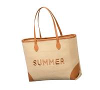 NVOQILIN Oversize Ricamato Beach Bag Per Le Donne Doppio Manico Tessuto Borse A Tracolla Per Viaggio Palestra Shopping E Vacanze Vacanze Bag, cachi, One Size