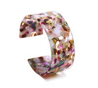 NVOQILIN Personalizzato Tartaruga Per Shell Ampio Bracciale Marrone Acrilico Aperto Bangle Leopard Stampa Bracciali Gioielli De Boys Bracciali, Misura unica, come descritto