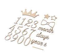 NVOQILIN Pietre miliari in legno naturale, numero e parola per annuncio del bambino, oggetti di scena fotografici, decorazioni per la scuola materna, ricordi, monitoraggio della crescita