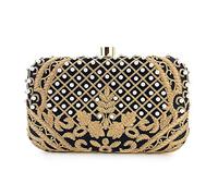 NVOQILIN Pochette da sera da donna, borsa a tracolla con ricamo a spalla, borsa a tracolla per matrimoni e balli scolastici, con catena staccabile, pochette da sera per feste, G, One Size