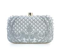 NVOQILIN Pochette da sera da donna, borsa a tracolla con ricamo a spalla, borsa a tracolla per matrimoni e balli scolastici, con catena staccabile, pochette da sera per feste, F, One Size