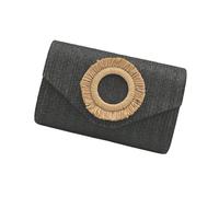 NVOQILIN Pochette in paglia Borse per donne e ragazze, pochette da sera, borsa a tracolla in paglia, borsa a tracolla estive, borsa da spiaggia, borsa da sera, Nero , One Size