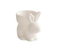 NVOQILIN Porta uova con conigli, elegante tazza in ceramica per la colazione e la decorazione dei bambini, in porcellana bianca, supporto per Pasqua per bambini