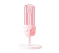 NVOQILIN Rivestimento deciduo della lingua dei denti decidui del silicone molle parteggiato doppio dello spazzolino da