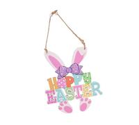 NVOQILIN Segni pasquali in legno da appendere Happy Easter/Spring Sign decorazioni per porte pasquali ghirlanda in legno segno Pasqua primavera vacanze