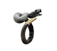 NVOQILIN Serpente a Sonagli Per Le Donne Degli Uomini Retrò Colore Argento Serpente Femminile Regolabile Punk Goth Coppia Gioielli Regalo Animale Anelli, B Open, come descritto, come descritto