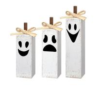 NVOQILIN Set di cartelli intercambiabili in legno a forma di spettatori per tavoli stagionali, per ufficio o feste di Halloween, decorazioni retrò per la casa di Halloween