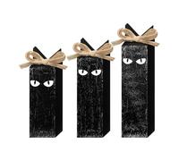 NVOQILIN Set di cartelli intercambiabili in legno a forma di spettatori per tavoli stagionali, per ufficio o feste di Halloween, decorazioni retrò per la casa di Halloween