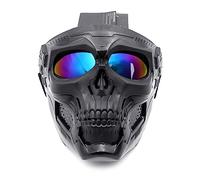 NVOQILIN Skull Goggle Equitazione Strada Equitazione UV Moto Occhiali Moto Occhiali Per Uomo Donna Vintage Antivento