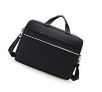 NVOQILIN Spaziosa borsa messaggeri per computer da 38 cm in tessuto Oxford con tracolla ergonomica regolabile per un comodo trasporto durante i pendolari, Nero
