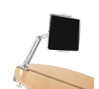 NVOQILIN Supporto regolabile a 4 assi con morsetto pieghevole e girevole a 360 gradi per tablet e smartphone, struttura in alluminio, supporto regolabile per telefono