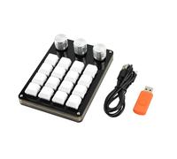 NVOQILIN Tastiera da gioco meccanica USB con 16 tasti, programmabile, tastiera Macropad con una sola mano, 3 manopole per l'editing