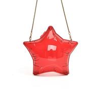 NVOQILIN Unica borsa da sera a forma di stella Borsa a tracolla in PVC Borsa a tracolla Casual Borsa a tracolla per matrimoni e feste Pochette da festa, Rosso, One Size