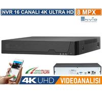NVR 16 CANALI 8 MP ULTRA HD 4K H.265AI ANALISI INTELLIGENTE CLOUD P2P XMEYE