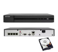 NVR 4 CANALI HIKVISION PORTE POE 4K 8 MP ONVIF POE H.265+ CLOUD P2P HD 500 GB
