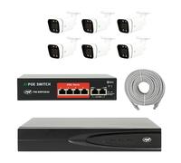 NVR POE - Pacchetto di videosorveglianza 6 telecamere, switch, cavo