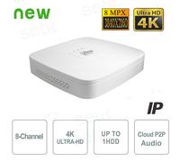 NVR WIZSENSE IP 4 CANALI H.265 4K ULTRA HD 12MP 80MBPS INTELLIGENZA ARTIFICIALE