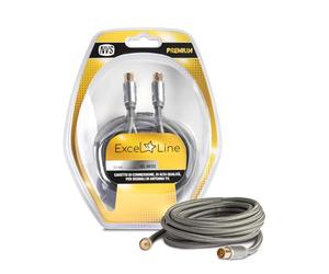 NVS Prolunga cavo antenna coassiale di alta qualità a bassa perdita doppia schermatura contatti gold rivestimento in cotone spina presa IEC 9,5 mm lunghezza 3 mt