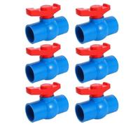 NVSFZGIYG 6 Pezzi 40 mm x, valvola a Sfera a U con Leva a Rossa a Porta Completa, Blu