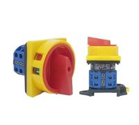 NVSFZGIYG Interruttore Automatico sezionatore con Lucchetto, Interruttore a camme Rotante, di Sicurezza a Due stadi CA10, Montaggio su Guida DIN, 25 A, off-ON, 48x48 mm, 64x64