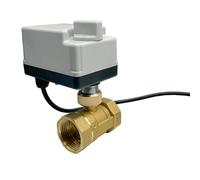 NVSFZGIYG Valvola a sfera motorizzata in ottone DN15 DN20 DN25 DN50 220V 12V 24V 3-Wire 2-Control Attuatori elettrici con interruttore manuale (12VDC-3 WAY, DN25)