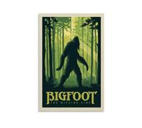 NVTTYIA Bigfoot Poster - Stampa artistica da parete con immagine di una creatura mitica, illustrazione a tema natura, decorazione per la casa, regalo unico per gli amanti degli animali e gli