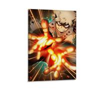 NVTTYIA Poster a tema anime di Hero with Fire Powers, arte da parete dinamica per la decorazione della casa, stampa vibrante per la camera dei bambini, regalo unico per fan dell'azione e