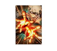 NVTTYIA Poster a tema anime di Hero with Fire Powers, arte da parete dinamica per la decorazione della casa, stampa vibrante per la camera dei bambini, regalo unico per fan dell'azione e