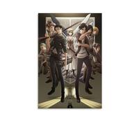 NVTTYIA Poster a tema anime "L'attacco dei giganti", arte artistica da parete con Levi Ackerman, Eren Yeager, Mikasa Ackerman, stampe per la decorazione della casa, regalo unico per i fan, per camera