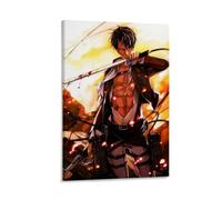 NVTTYIA Poster a tema anime Levi Ackerman, stampa artistica da parete, motivo "L'attacco dei giganti", decorazione artistica per camera da letto, regalo unico per i fan, elegante decorazione per la