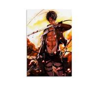 NVTTYIA Poster a tema anime Levi Ackerman, stampa artistica da parete, motivo "L'attacco dei giganti", decorazione artistica per camera da letto, regalo unico per i fan, elegante decorazione per la