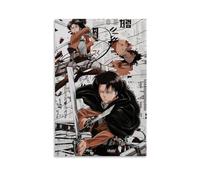 NVTTYIA Poster a tema anime Levi Ackerman, stampa artistica da parete, motivo "L'attacco dei giganti", decorazione per la casa, regalo unico per i fan, elegante decorazione per la stanza, opera
