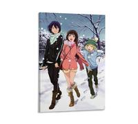 NVTTYIA Poster a tema anime, stampa artistica con scena invernale, personaggi nella neve, animazione giapponese, decorazione da parete, accoglienti momenti familiari, regalo unico per i fan, camera da