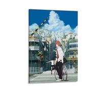 NVTTYIA Poster con paesaggio urbano a tema anime, stampa artistica, paesaggio urbano, decorazione da parete, animazione giapponese, decorazione moderna per la casa, decorazione estetica, atmosfera