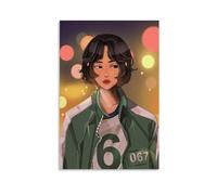 NVTTYIA Stampa artistica da parete con personaggi anime, poster colorato con sfondo astratto, elegante decorazione per la casa, idea regalo unica per i fan, arte estetica alla moda per soggiorno o