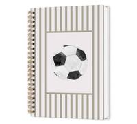 nvucamd Quaderno a spirale per bambini, a righe, per ragazzi e ragazzi, a tema calcio, per bambini e ragazzi, regalo per gli amanti del calcio, articoli per ufficio, 14 x 20 cm
