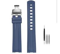 NVVVNX 20mm 22mm di orologeria in gomma per omega Seamaster 003 007 Planet Ocean AT150 Braccialetto a fascia cinturino in silicone con fibbia(Celestial Teal,22mm)