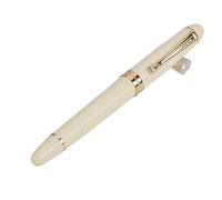 NVVVNX Classics - Penna stilografica in metallo, con corpo spesso 1,0 mm, pennino curvo, inchiostro di lusso, regalo per scrittura (bianco latte)