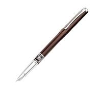 NVVVNX Penna stilografica con pennino extra fine da 0,38 mm, per finanza, penne a inchiostro in metallo di lusso, forniture per ufficio e scuola, regalo di compleanno (marrone)