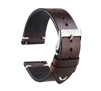 NVVVNX Per Rox Classic Watchband Canda da orologio in cera d'olio vintage italiano 20mm da 22 mm Bracciale a rilascio rapido bracciale vera(Dark brown,22mm)