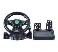 NVYAZJ Volante da corsa 4 in 1 con pedali sensibili, volante per giochi per PC con vibrazione a 180 gradi, 2 motori integrati con funzioni di frenata manuale e cambio per XBOX-360 / PS3 / P2 / PC
