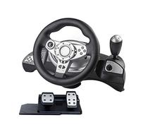 NVYAZJ Volante da corsa, volante da corsa Driving Force con pedali del freno Design umanizzato Feedback a doppio motore compatibile con piattaforme multiple Volante da 20 mm di diametro