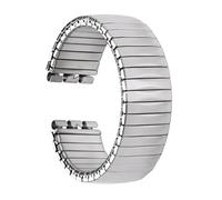 NVYRFS Cinturino elastico in acciaio inossidabile, 17 mm, 20 mm, espandibile, di ricambio, braccialetti da polso, accessorio(Silver-trapezoidal,17mm)
