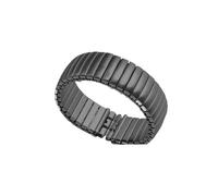 NVYRFS Cinturino elastico in acciaio inossidabile, 17 mm, 20 mm, espandibile, di ricambio, braccialetti da polso, accessorio(Black-trapezoidal,17mm)