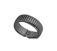 NVYRFS Cinturino elastico in acciaio inossidabile, 17 mm, 20 mm, espandibile, di ricambio, braccialetti da polso, accessorio(Black-matte,17mm)
